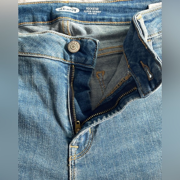 Brand New Old Navy Rockstar Super Skinny Mid-Rise Denim Blue Women’s Jeans - Picture 5 of 16